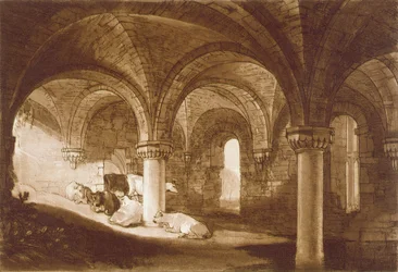 F.39.I「Liber Studiorum」からのカークストール修道院のクリプト、1812